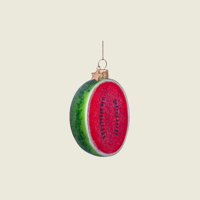 Christmas ornaments: glass red watermelon