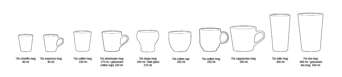 70s ceramics cappuccino mugs - Meteor (set of 4) - Urban Nest
