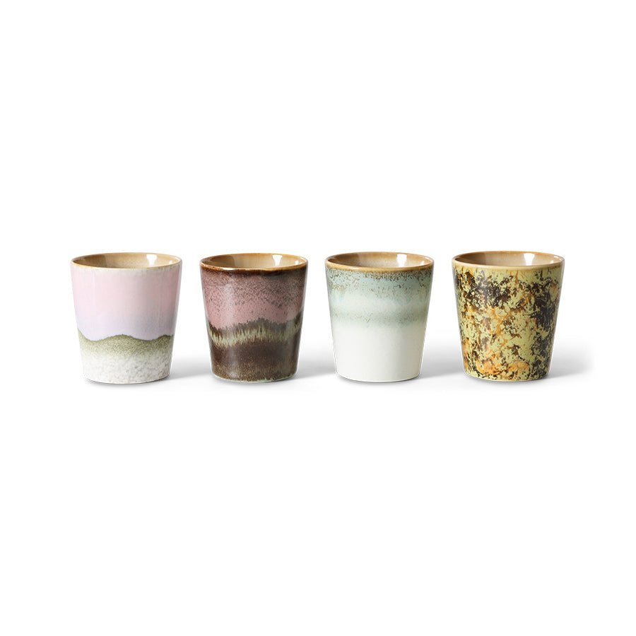 70s ceramics: coffee mugs serendipity, set of 4 - Urban nest
