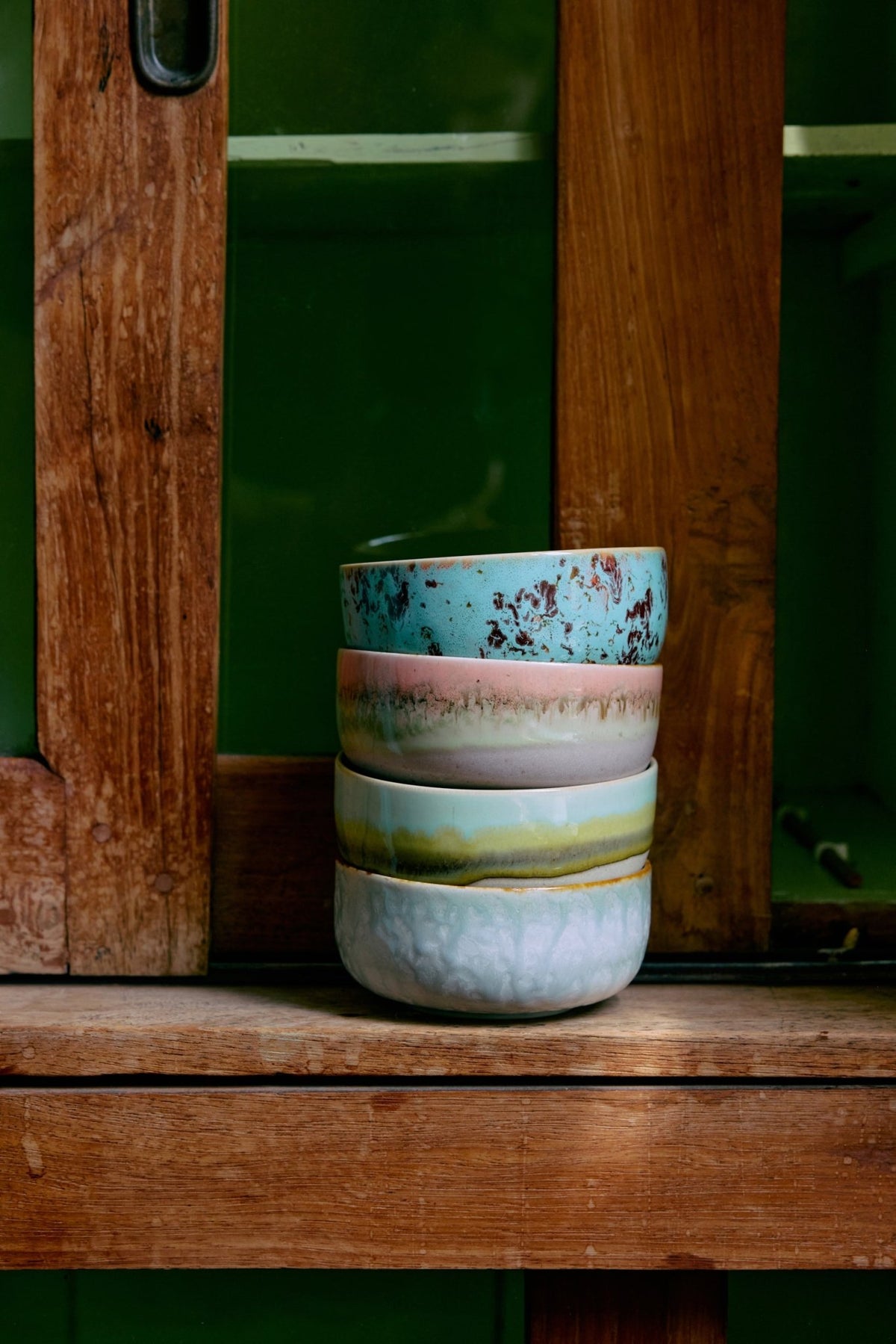 70s ceramics: dessert bowls impression (set of 4) - Urban nest