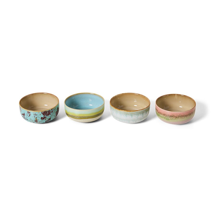 70s ceramics: dessert bowls impression (set of 4) - Urban nest