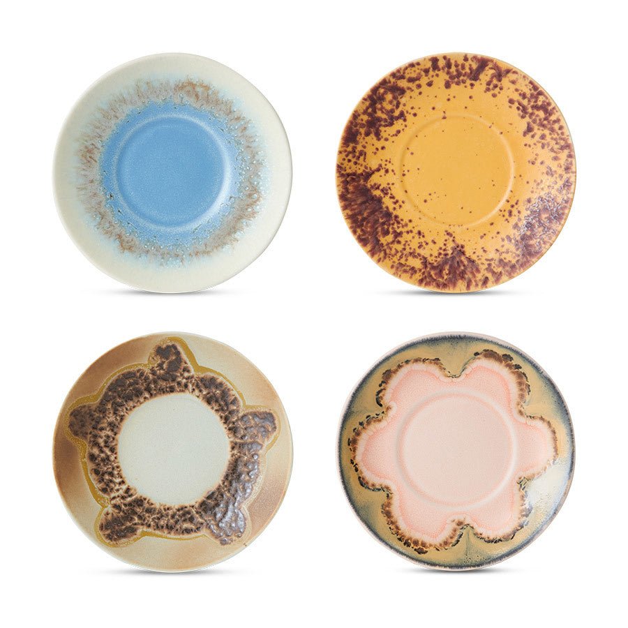70s ceramics: saucers ocean (set of 4) - Urban nest