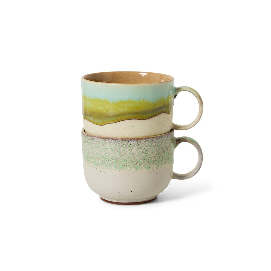 70s ceramics: tea cups neo, set of 2 - Urban nest
