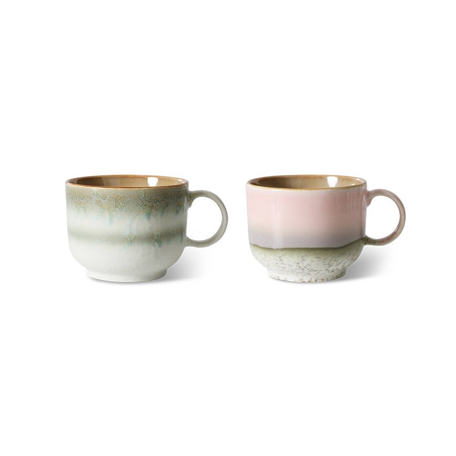 70s ceramics: tea cups nova, set of 2 - Urban nest