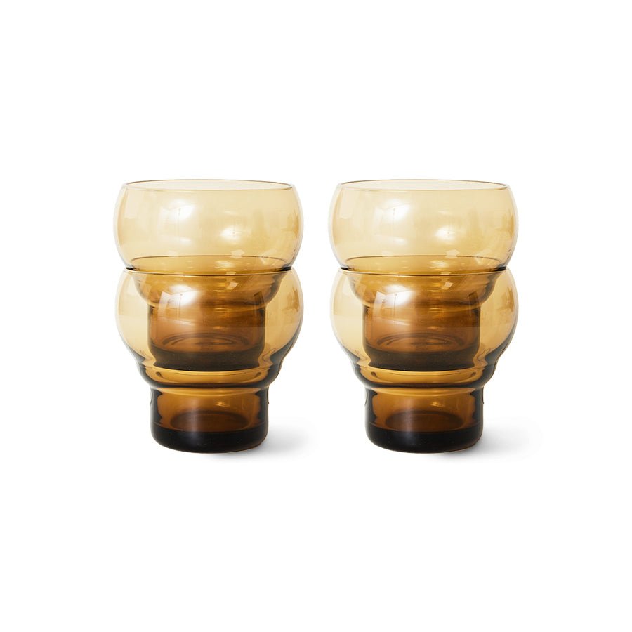 70s glassware: bulb glasses - amber (set of 4) - Urban nest