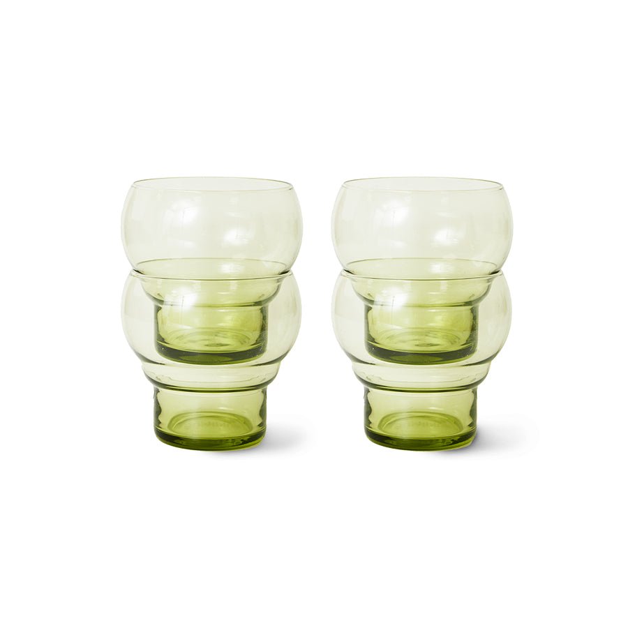 70s glassware: bulb glasses - mint green (set of 4) - Urban nest