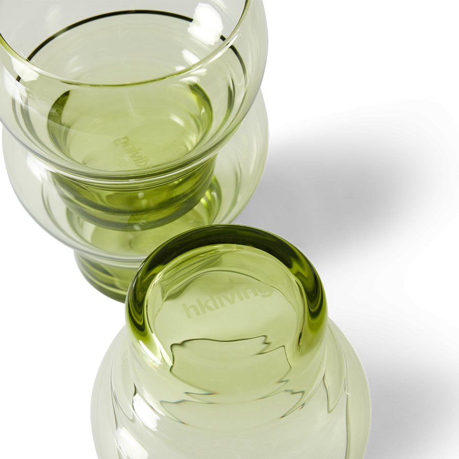 70s glassware: bulb glasses - mint green (set of 4) - Urban Nest