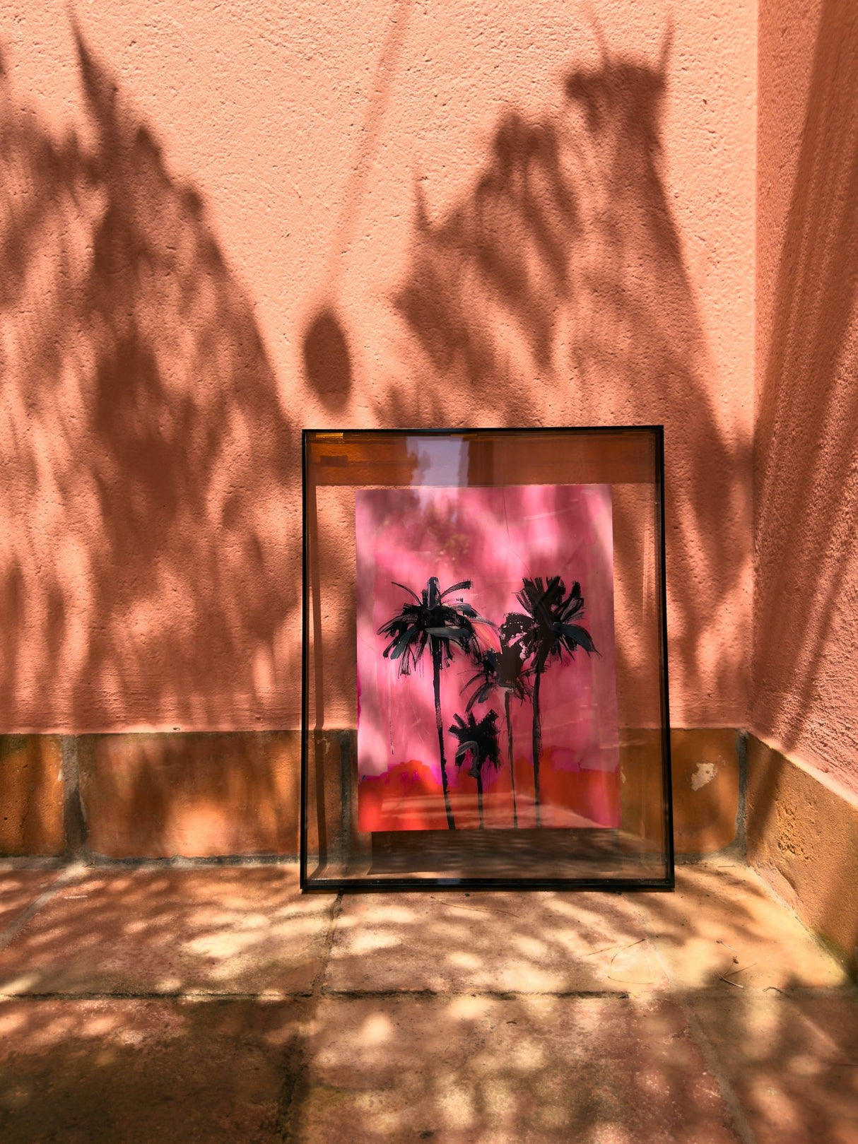 Acrylic frame brown - palms - Urban nest