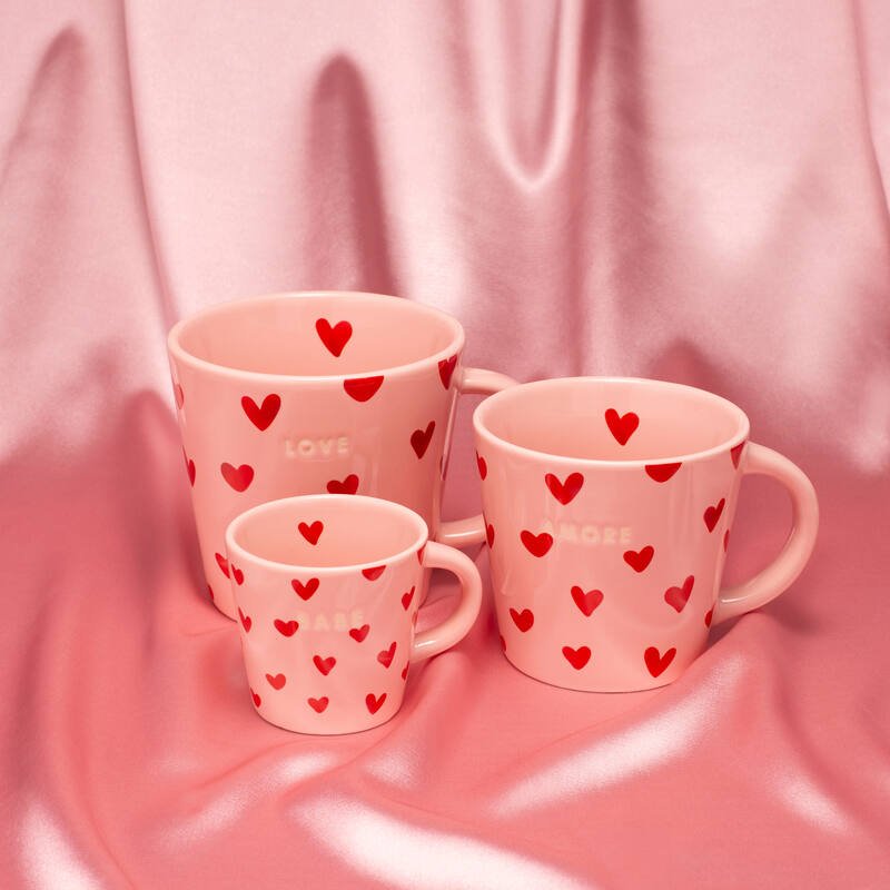 Ceramic tea cup hearts "love" - Urban nest