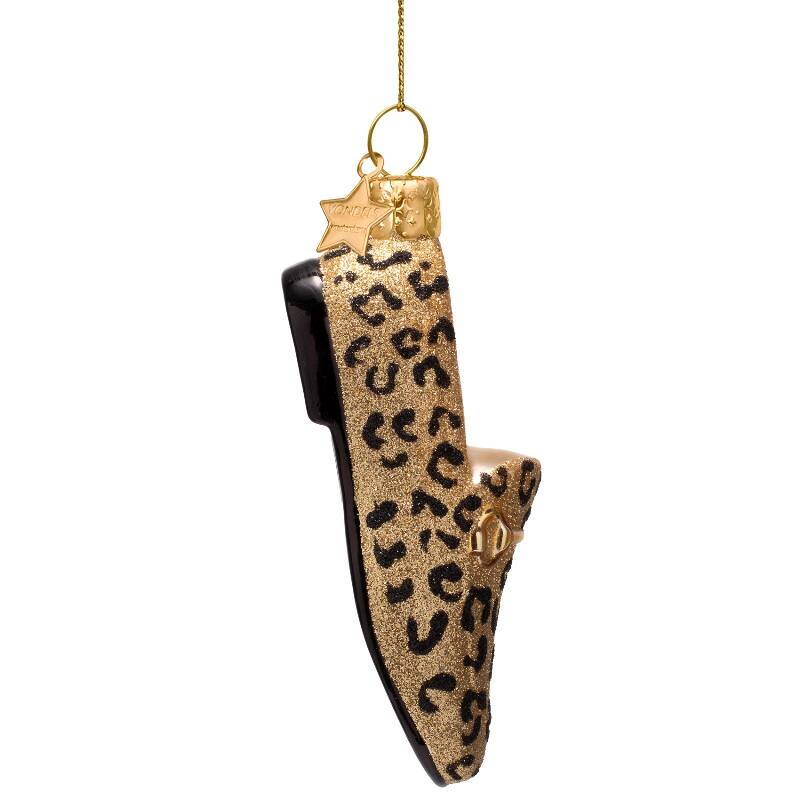 Christmas ornaments: glass gold panther loafer - Urban nest