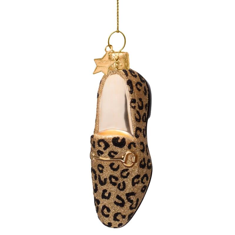 Christmas ornaments: glass gold panther loafer - Urban nest