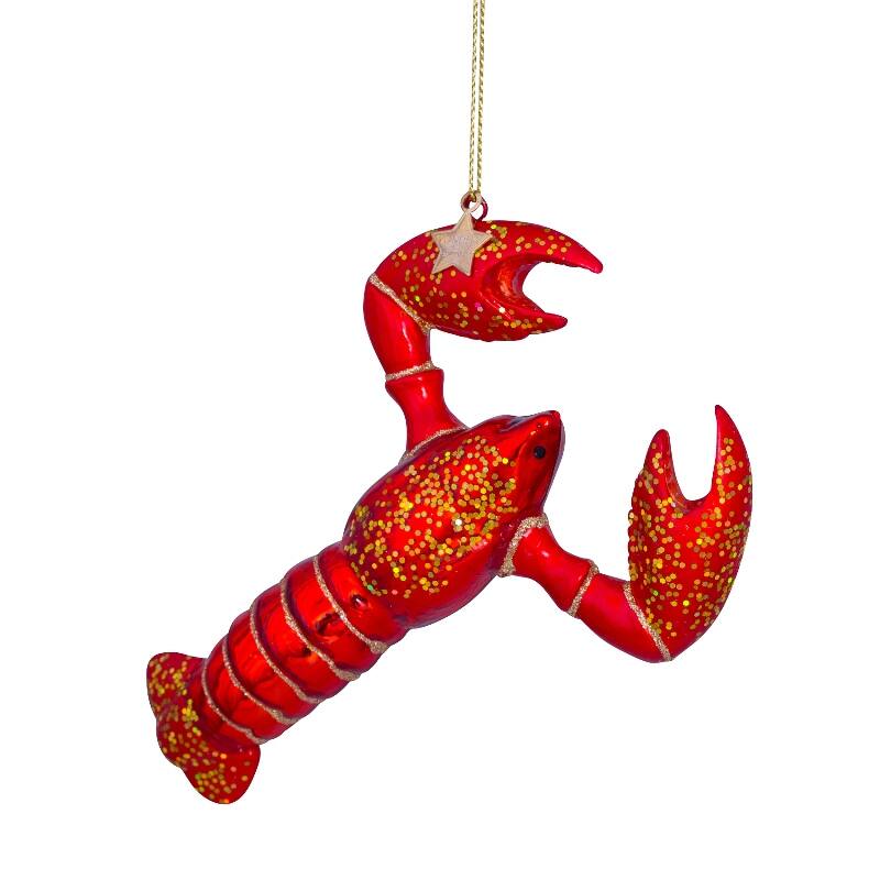 Christmas ornaments: glass red lobster - Urban nest