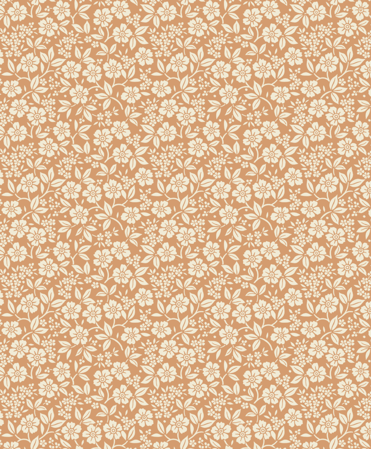 Flower shower dusty orange wallpaper - Urban nest