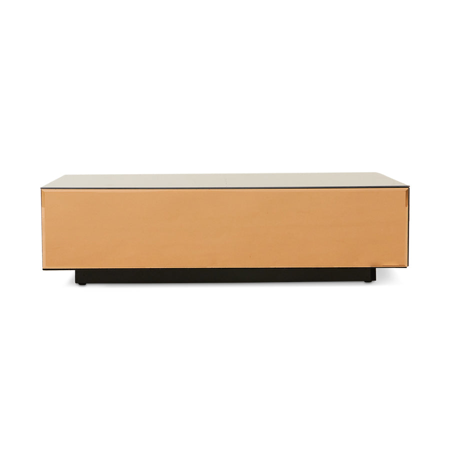 Mirror block coffee table - smokey brown