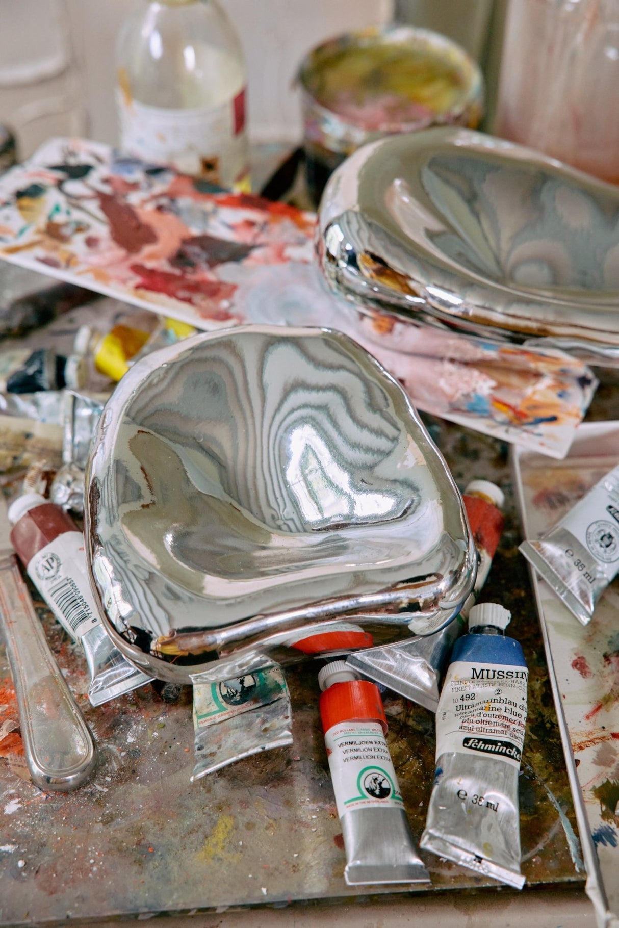 Glass sculpture chrome no. 2 - Urban nest