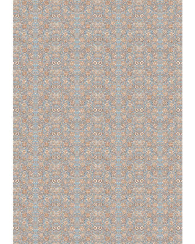 Indian flower blue wallpaper - Urban nest