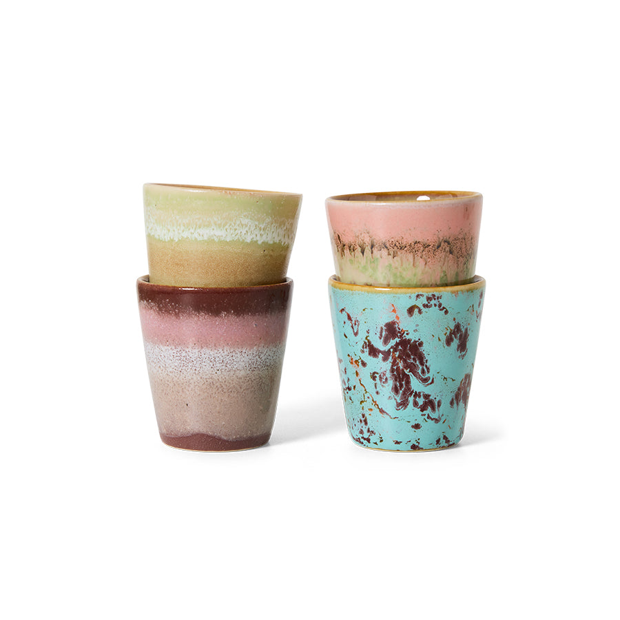 70s ceramics: ristretto mugs - futurisme (set of 4)