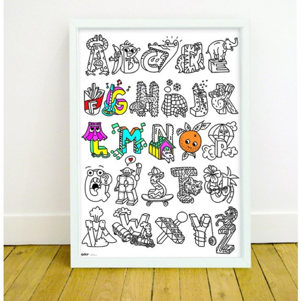 Large coloring poster - ABC - Urban nest