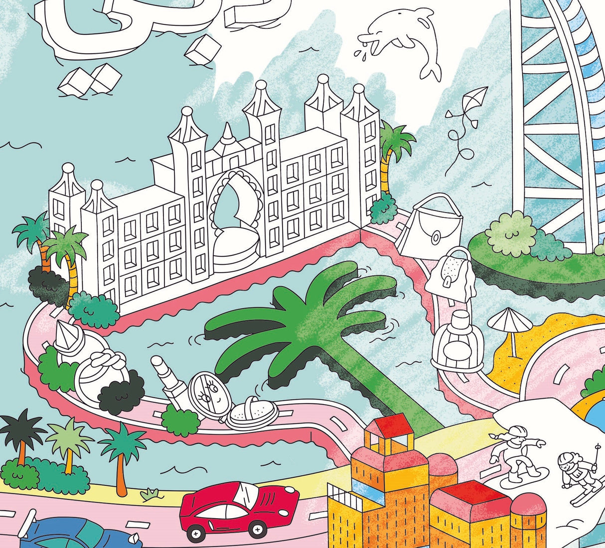 Large coloring poster - dubai - Urban nest