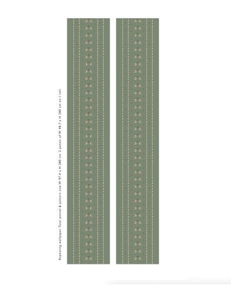 Lucky pigeon olive green wallpaper - Urban nest