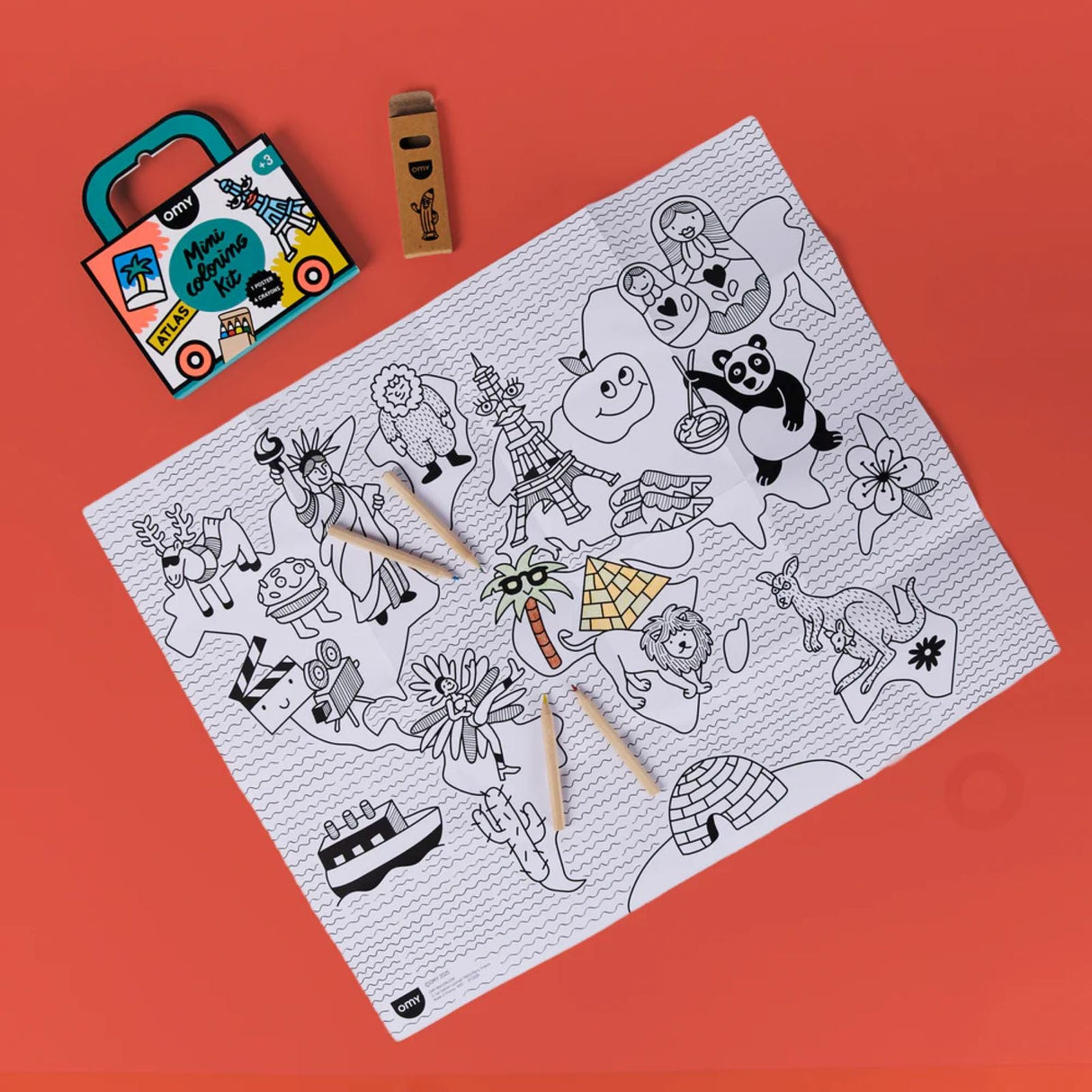 Mini coloring kit - atlas - Urban nest