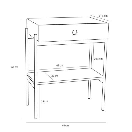 Noir bedside table - Urban nest