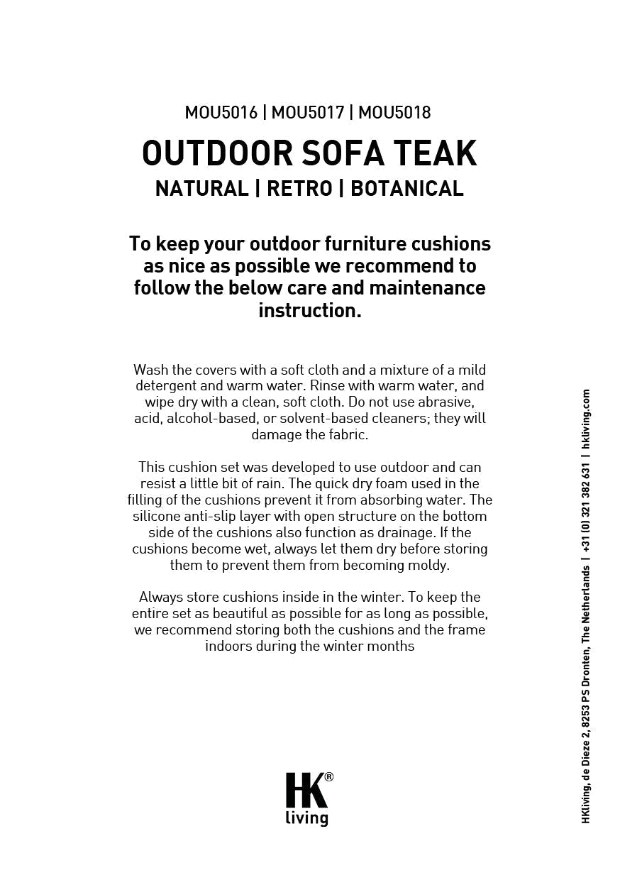 Outdoor hocker teak - chalkstripe - Urban nest