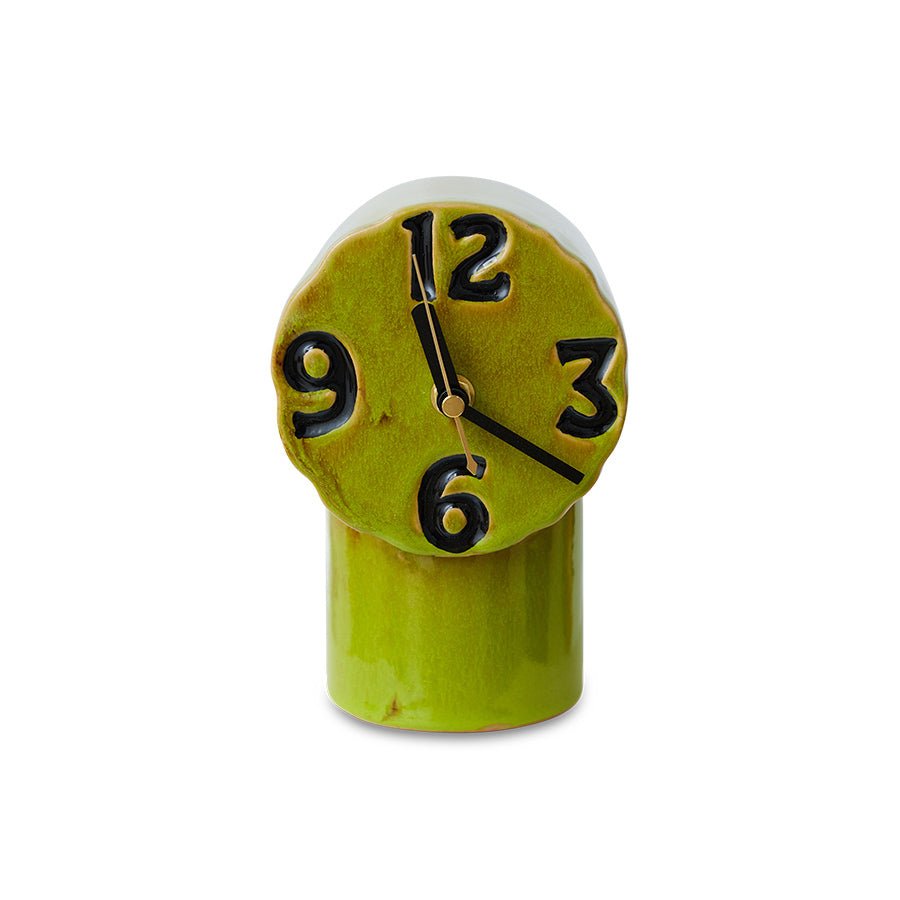 Retro ceramic clock - olive - Urban nest