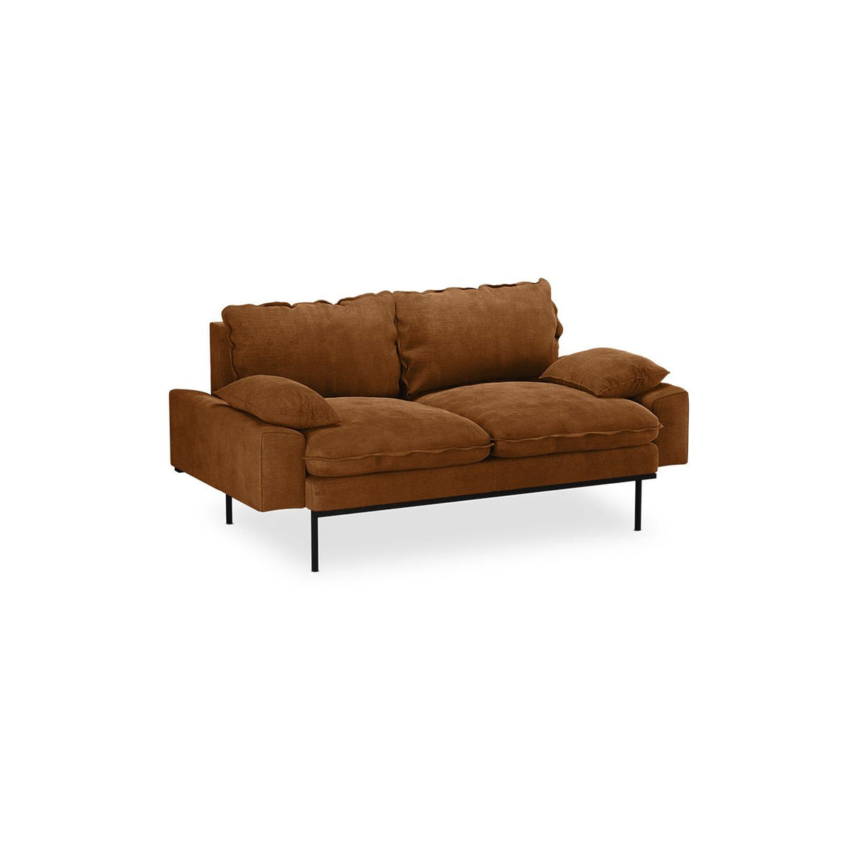 Retro sofa: 2 seats - royal velvet, caramel - Urban nest
