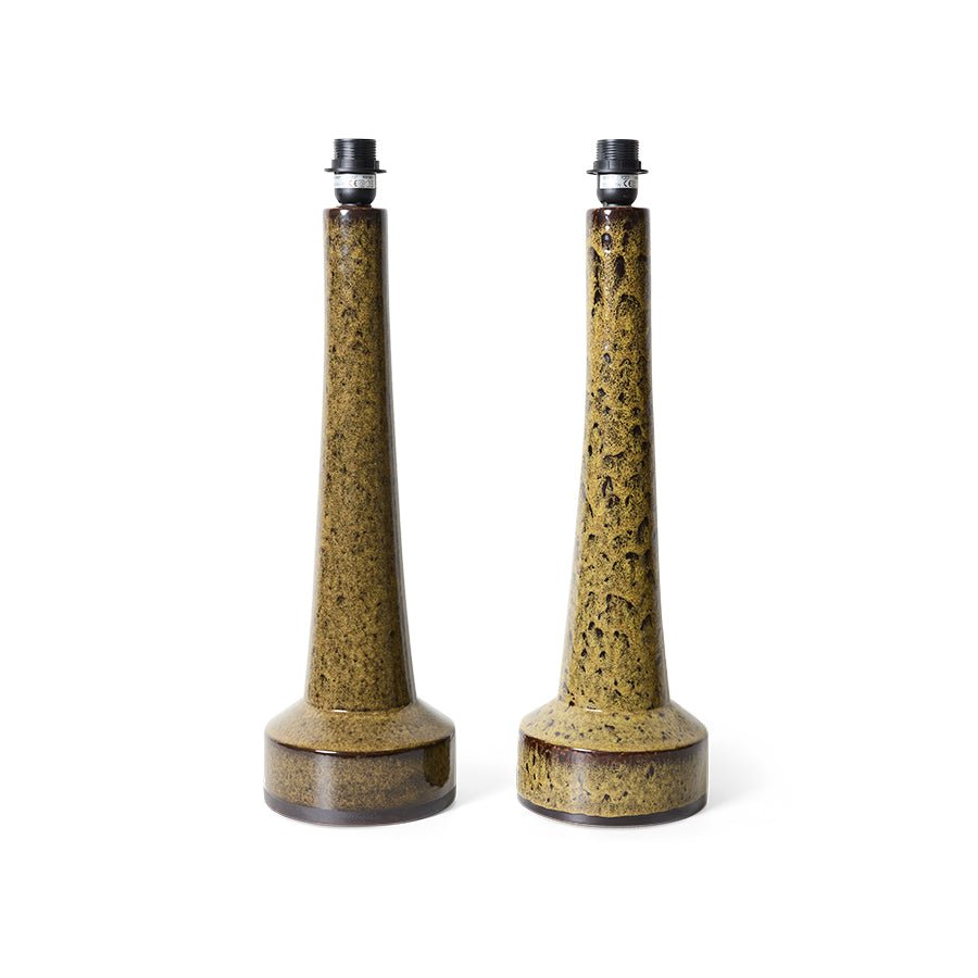 Retro stoneware lamp base - mustard - Urban nest