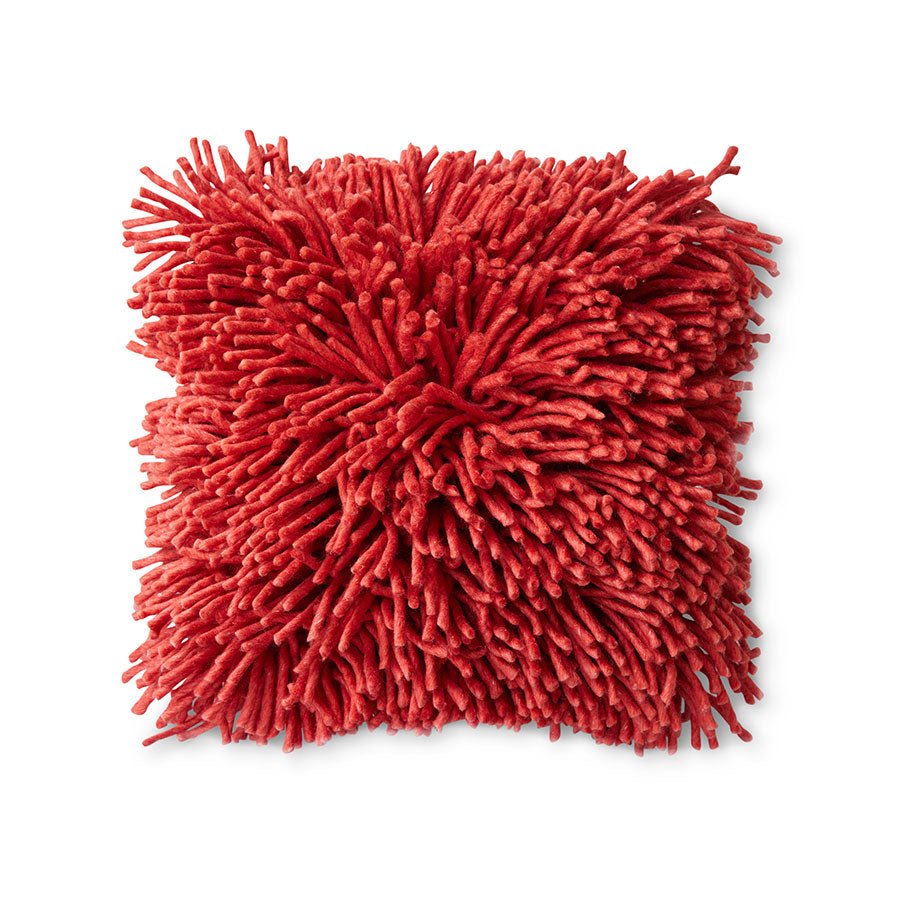 Rugged woolen cushion cherry red - Urban nest