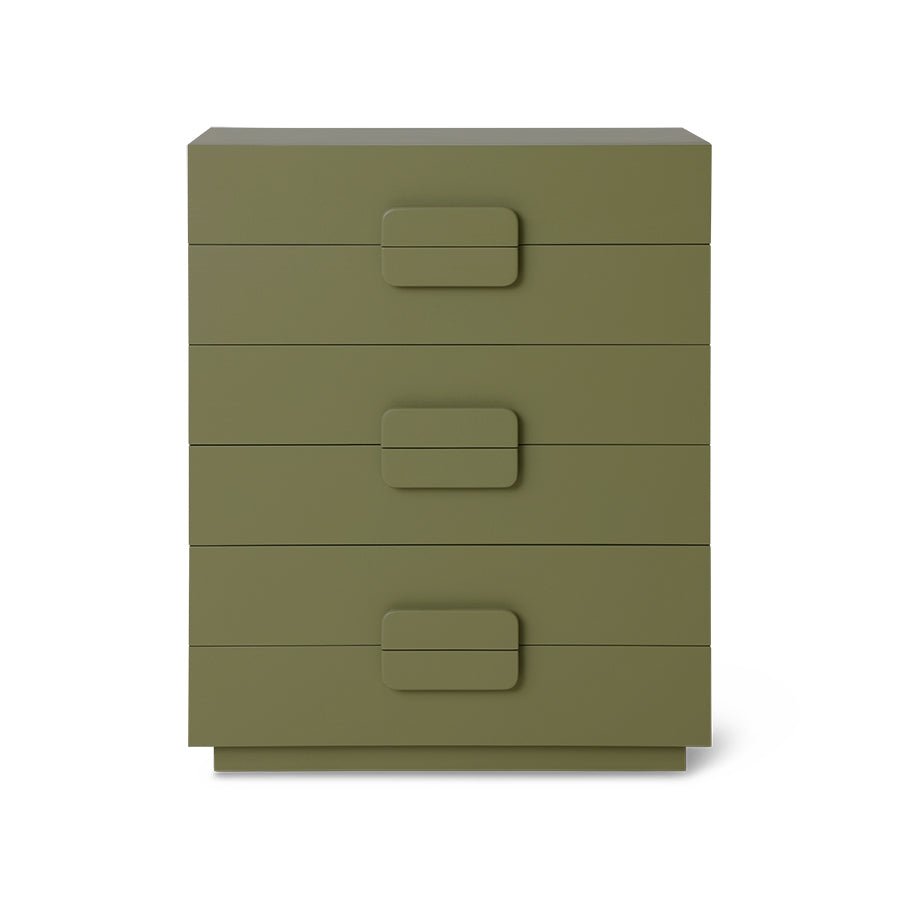 Spacious drawer cabinet - army green - Urban nest