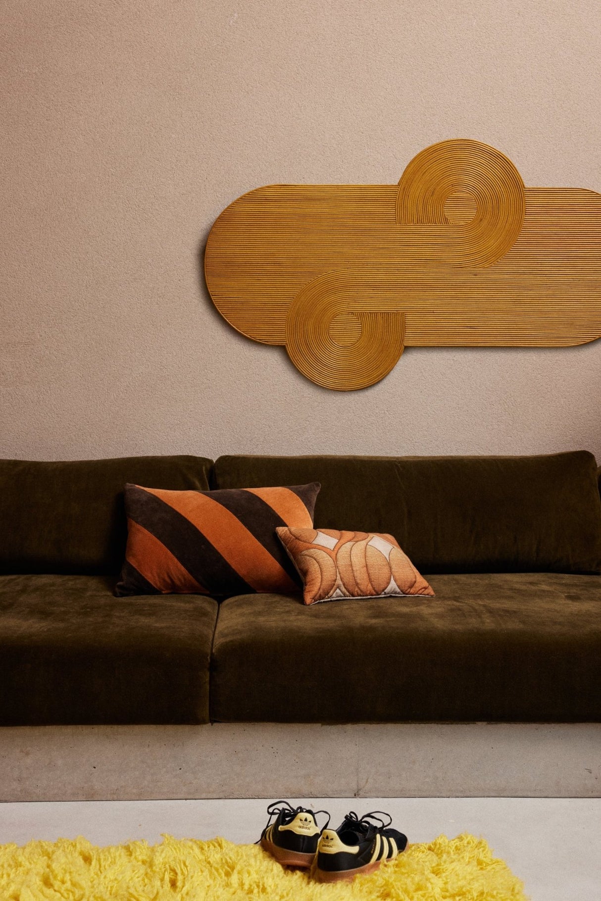 Striped velvet cushion - september - Urban Nest