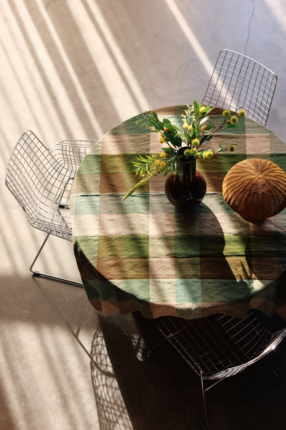 Vida check table cloth mint/olive - Urban nest