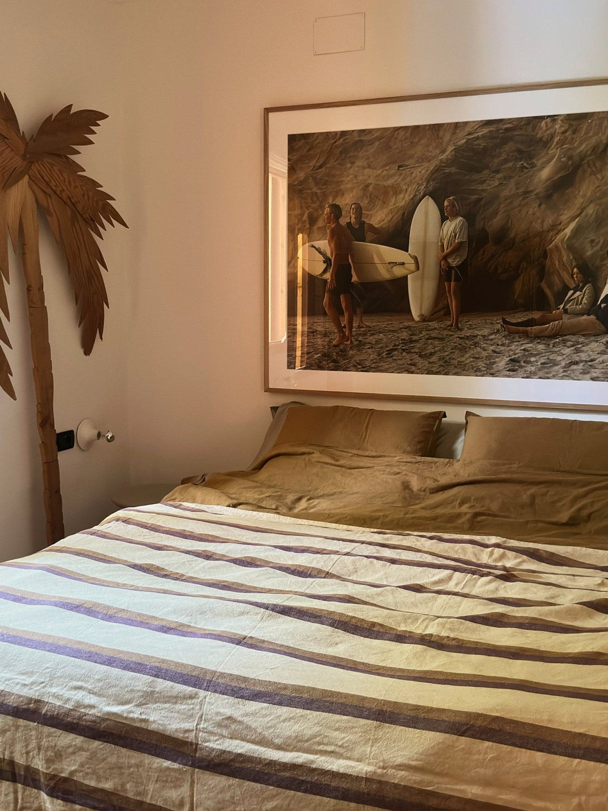 Vida striped bedspread chestnut/cream - Urban nest