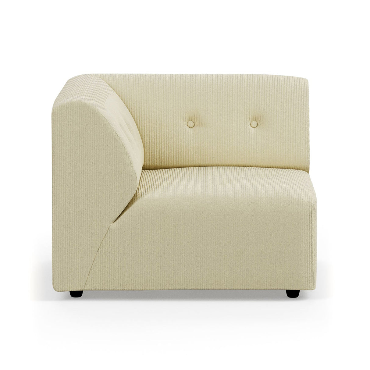 Vint couch: element left, corduroy rib, hay - Urban nest