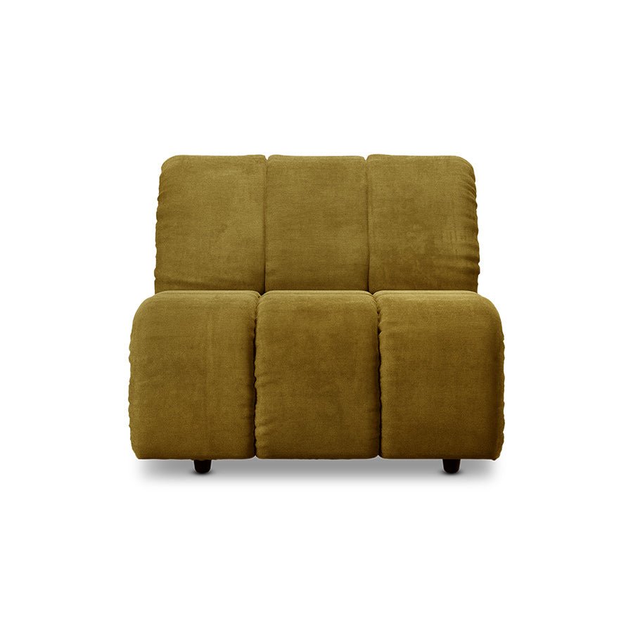 Wave couch: element middle royal velvet, olive - Urban nest