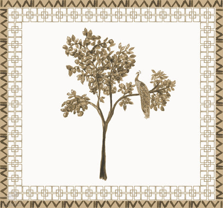 Wondering peacock in orange tree wallpaper - Urban nest