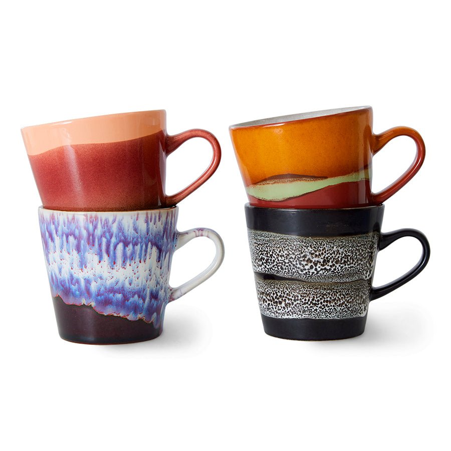 70s ceramics: americano mugs, friction (set of 4) - Urban Nest