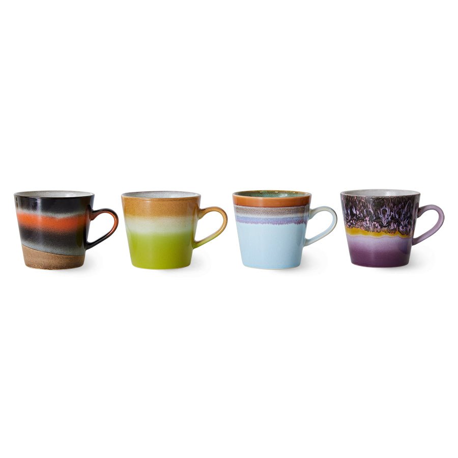 70s ceramics: cappuccino mugs, solid (set of 4) - Urban Nest