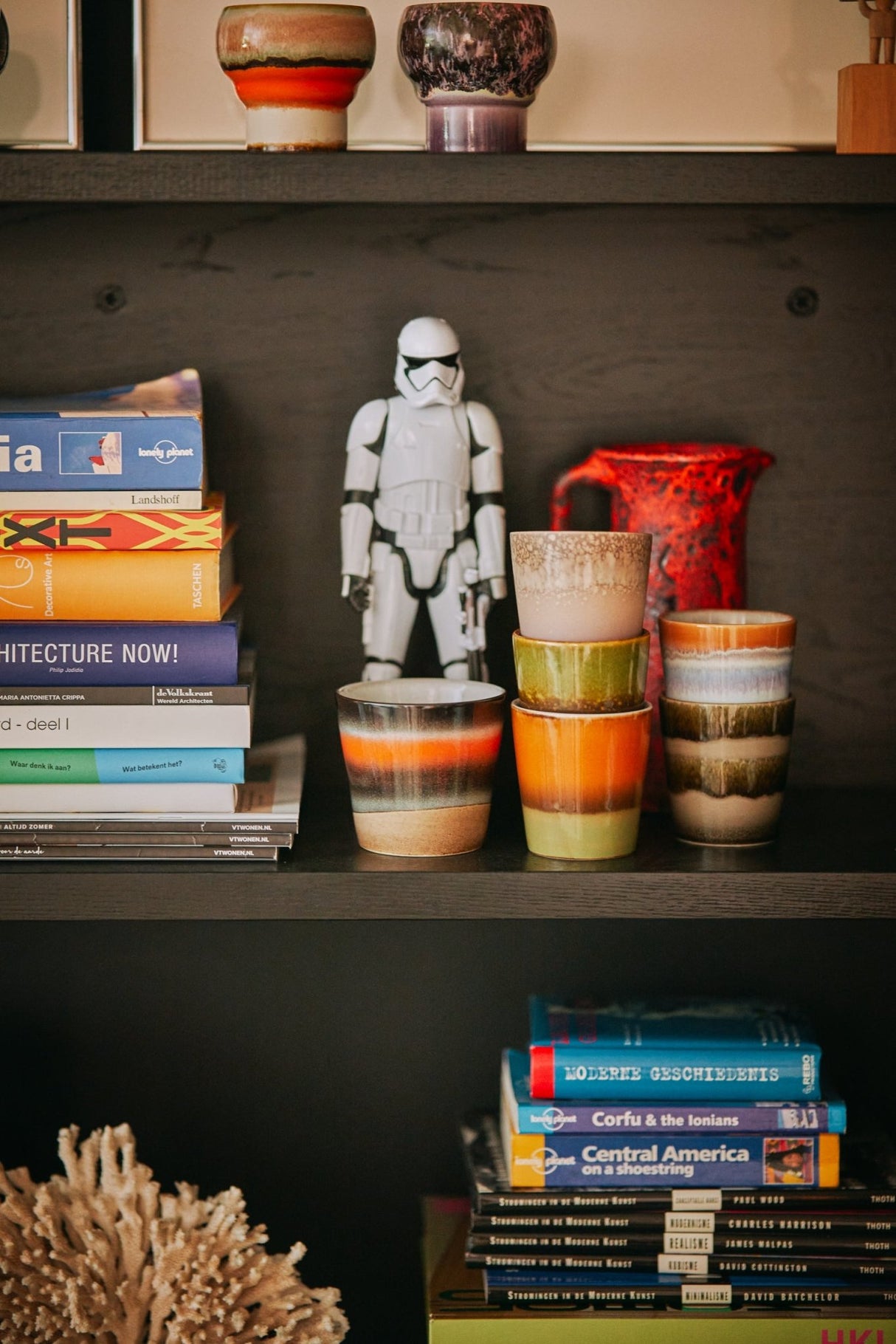 70s ceramics: coffee mugs, elements (set of 6) - Urban Nest