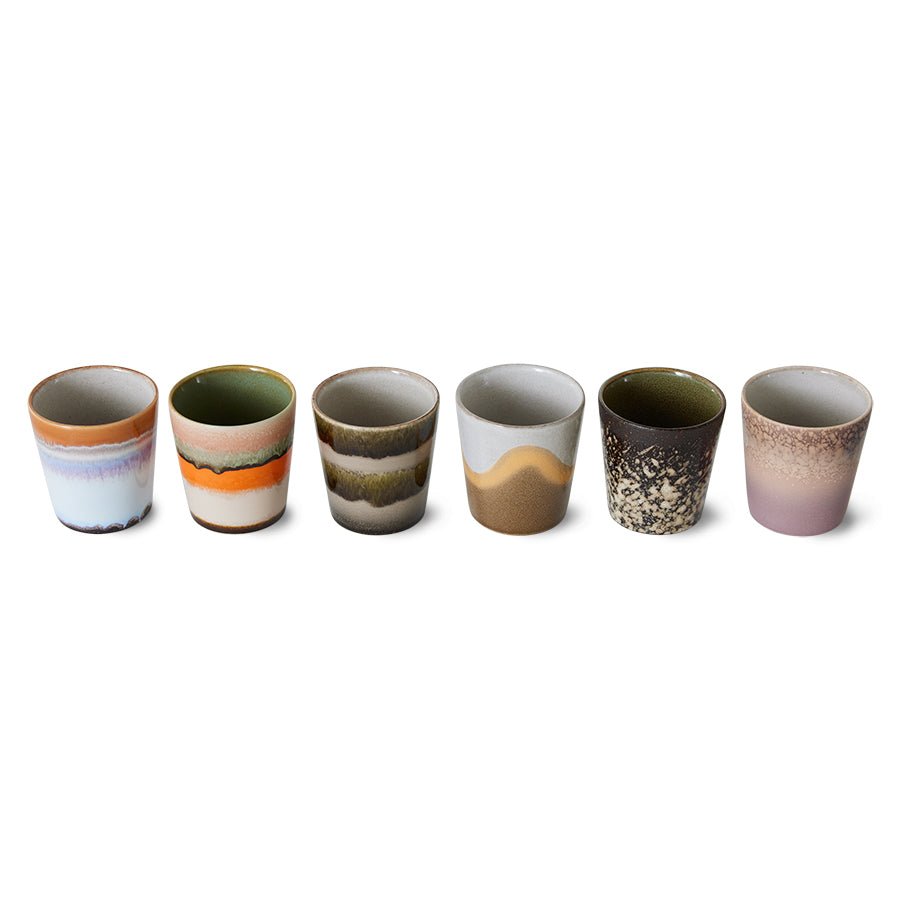 70s ceramics: coffee mugs, elements (set of 6) - Urban Nest