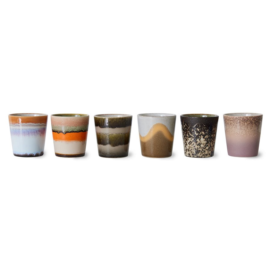 70s ceramics: coffee mugs, elements (set of 6) - Urban Nest