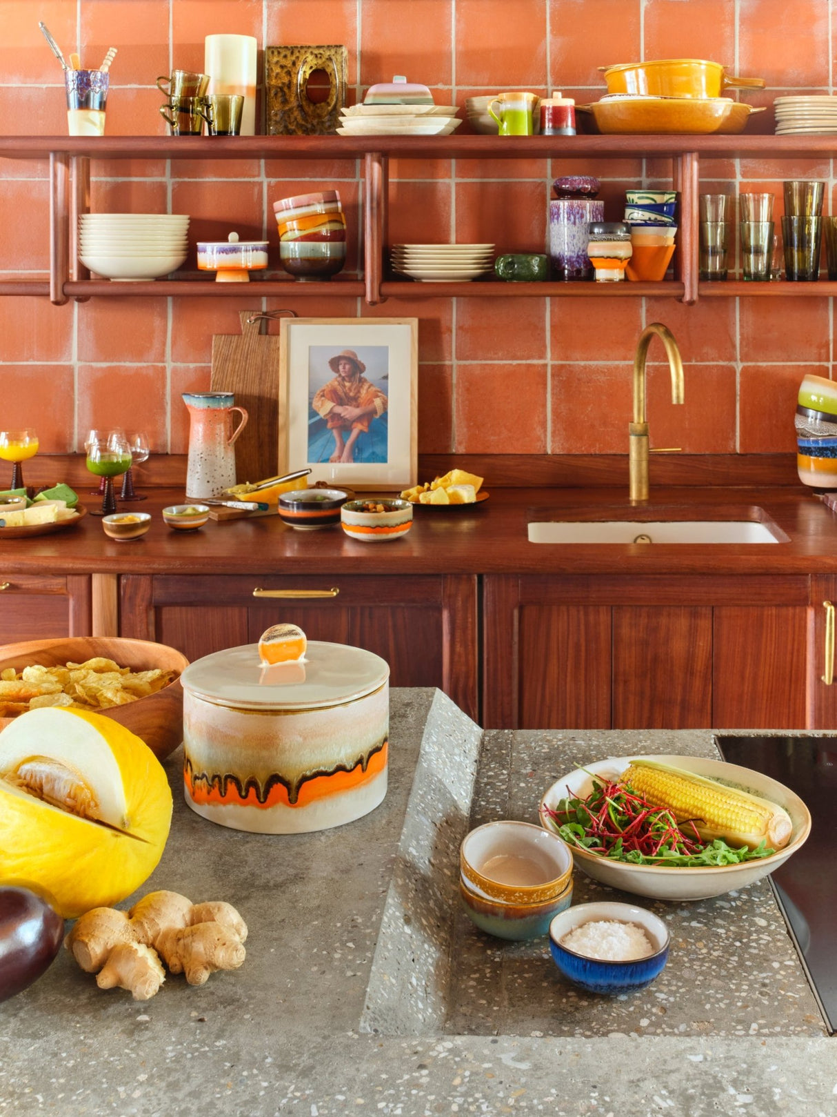 70s ceramics cookie jar - burst - Urban Nest