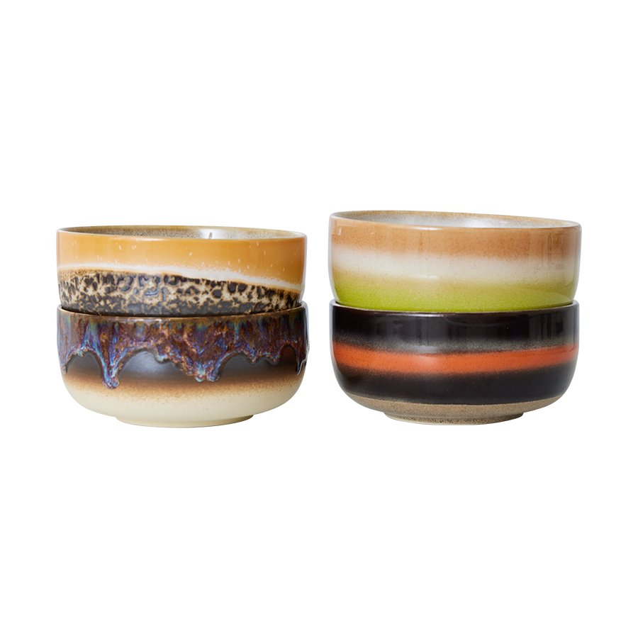 70s ceramics: dessert bowls, humus (set of 4) - Urban Nest