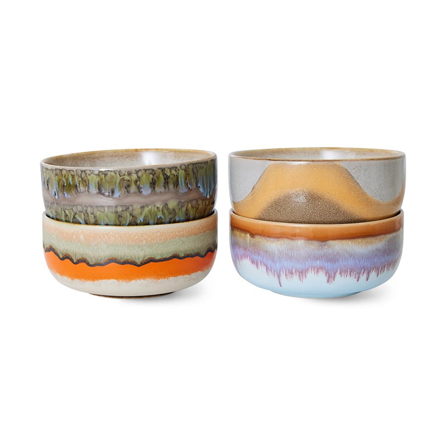 70s ceramics: dessert bowls, reef (set of 4) - Urban Nest