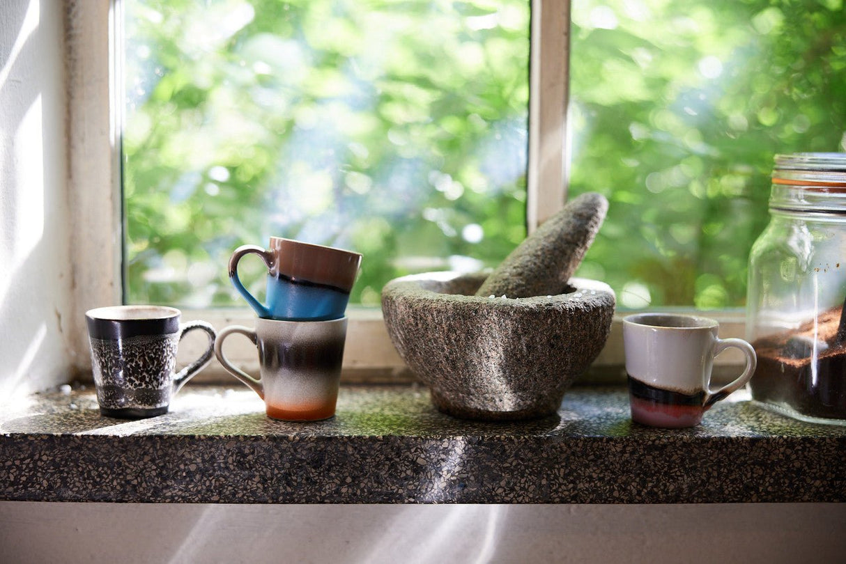 70s ceramics: espresso mugs, Funky (set of 4) - Urban Nest