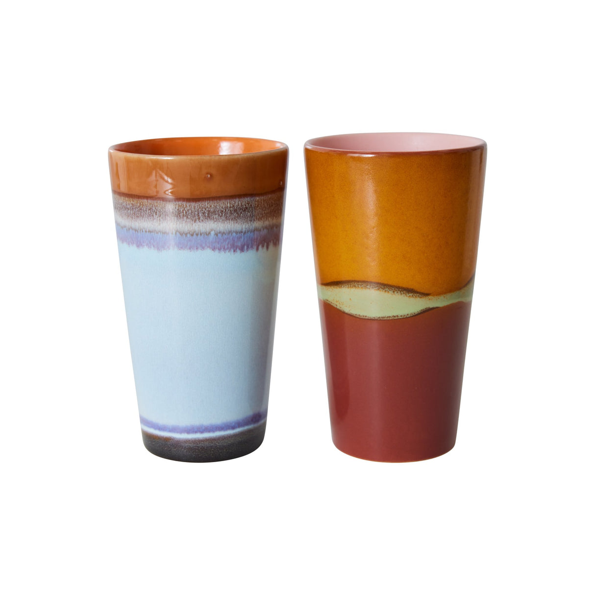70s ceramics: latte mugs, clash (set of 2) - Urban Nest
