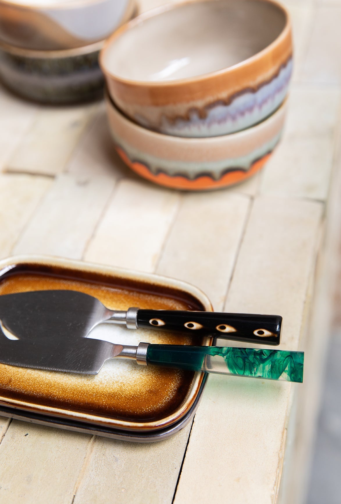 70s ceramics: small trays, mojave (set of 2) - Urban Nest