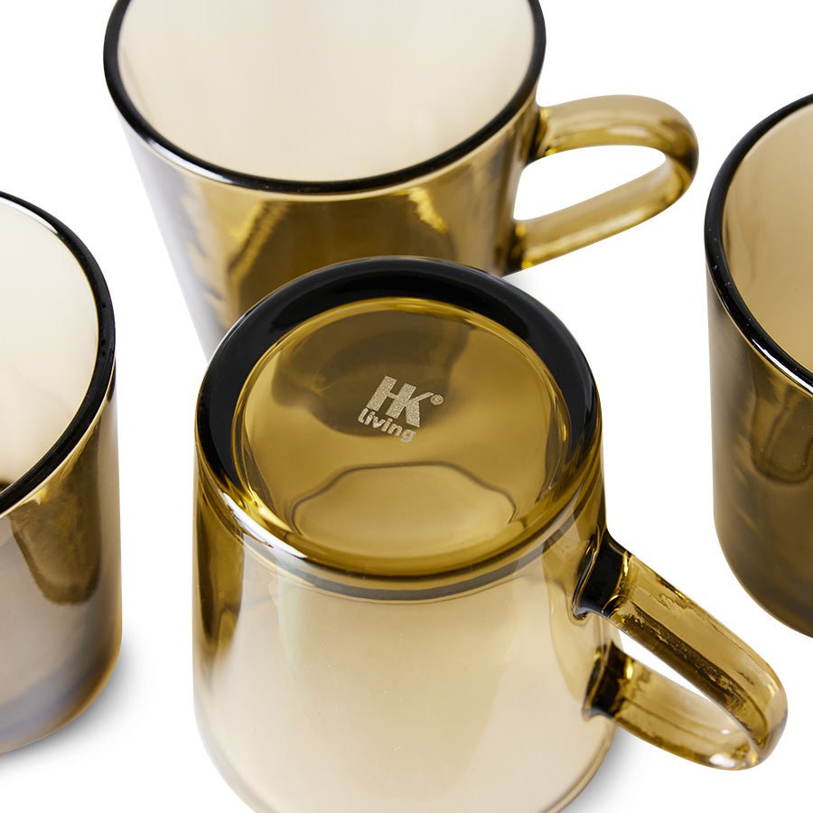 70S Glassware: coffee cups mud brown (set of 4) - Urban Nest